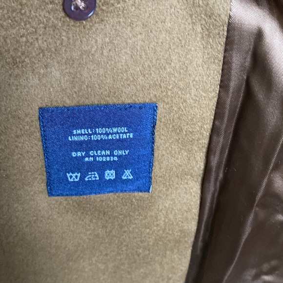 Men’s Nautica 46R long camel wool pea coat - Picture 12 of 14